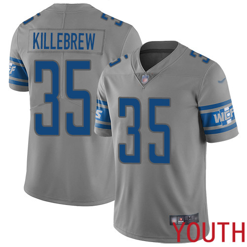 Detroit Lions Limited Gray Youth Miles Killebrew Jersey NFL Football 35 Inverted Legend